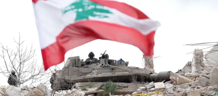 علم-لبنان-دبابة