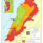 بالصورة- الخريطة التي نشرتها السفارة البريطانية والتي تحدّد المناطق الخطرة في لبنان