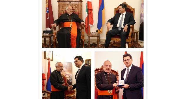 وزير الإعلام زار البطريرك ميناسيان ممثلا رئيس الجمهورية