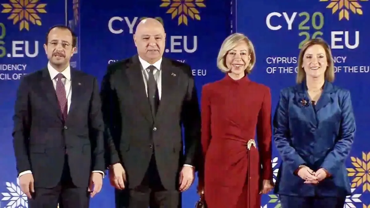 الرئيس واللبنانية الأولى شاركا في في احتفال تسلم قبرص رئاسة الاتحاد الاوروبي